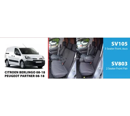 Citreon Berlingo Peugeot Partner Yrs 08-18 Tailored Seat Covers Set Heavy Duty