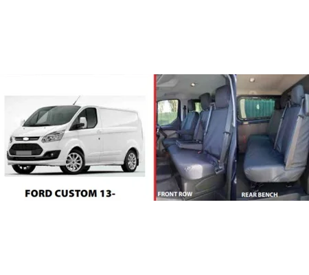 Ford Transit Custom Yrs 2013 - Tailored Seat Covers Set Heavy Duty