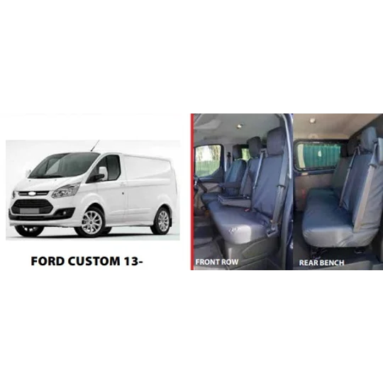 Ford Transit Custom Yrs 2013 - Tailored Seat Covers Set Heavy Duty