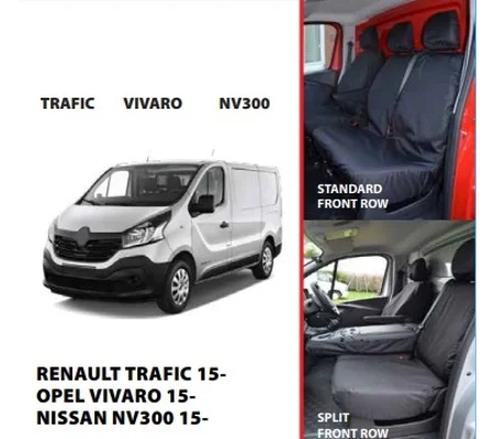 Renault Trafic Opel Vivaro Nissan NV300 Yrs 14- Tailored Seat Covers Set Heavy Duty