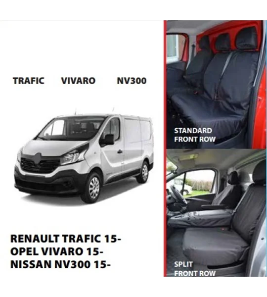 Renault Trafic Opel Vivaro Nissan NV300 Yrs 14- Tailored Seat Covers Set Heavy Duty