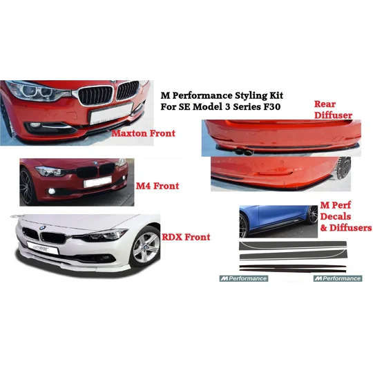 BMW 3 Series SE F30 Yrs 11- M PERFORMANCE Lip Kit Front Rear & Sides