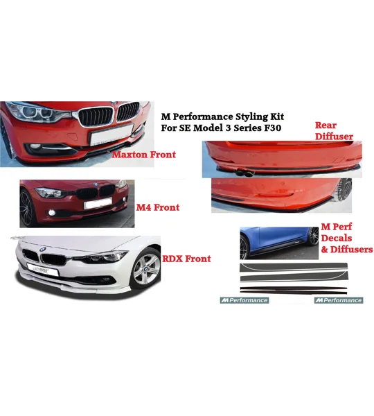 BMW 3 Series SE F30 Yrs 11- M PERFORMANCE Lip Kit Front Rear & Sides