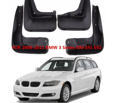 BMW E90 3 Series LCI Yrs 08-11 4pc Set Fitted Moulded Mudflaps