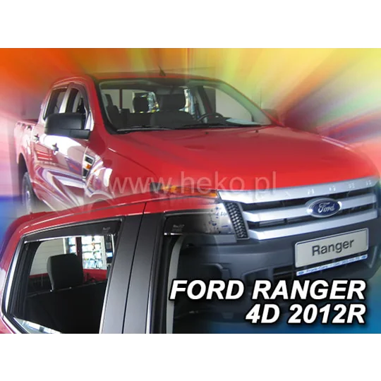 Ford Ranger Yrs 2012 on Brand New Heko 4 Piece Wind Deflectors 15304