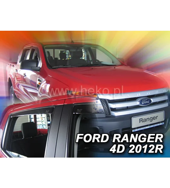 Ford Ranger Yrs 2012 on Brand New Heko 4 Piece Wind Deflectors 15304