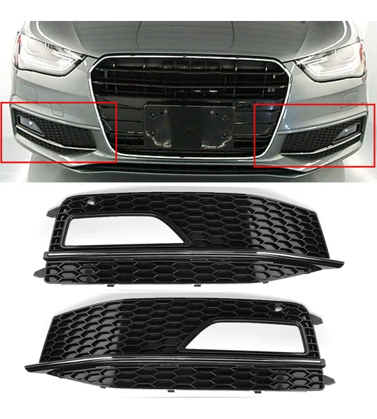 Audi A4 B8 Yrs 12-15 ,Honeycomb Black Foglight Grills RS4 S LIne Models
