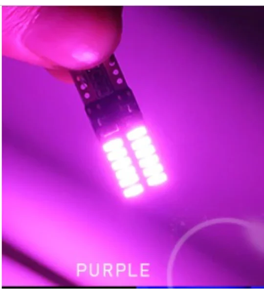 2 x 501 T10 PINK/PURPLE ERROR FREE CANBUS Wedge White SMD Parking Light & No. Plate Bulbs LED