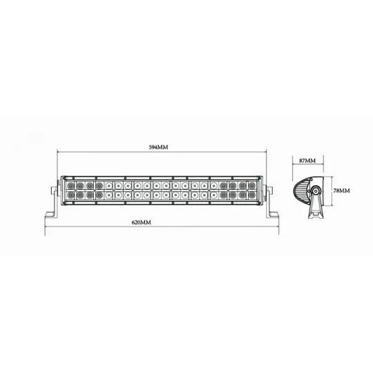 LED LIGHTBAR 630mm PANEL 40 LED FLOOD BEAM 12V & 24V