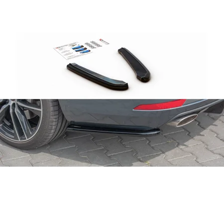 Seat Leon 5F FR 2017 on Gloss Black MAXTON Design Rear Bumper Spats Diffusers