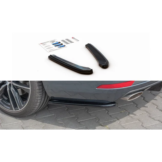 Seat Leon 5F FR 2017 on Gloss Black MAXTON Design Rear Bumper Spats Diffusers