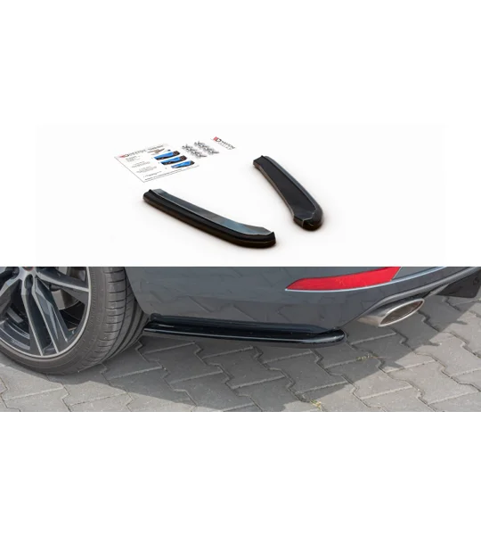 Seat Leon 5F FR 2017 on Gloss Black MAXTON Design Rear Bumper Spats Diffusers