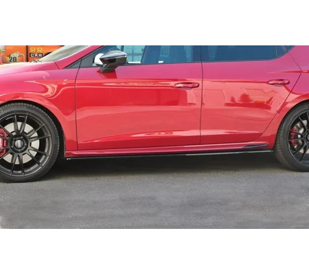 Seat Leon 5F FR 2017 on Gloss Black MAXTON Design Sideskirt Spats Diffusers Lips COPY