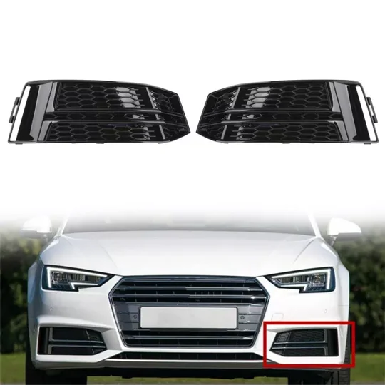 Audi A4 B9 Yrs 16 - ,Honeycomb Black Lower Surround Grills RS4