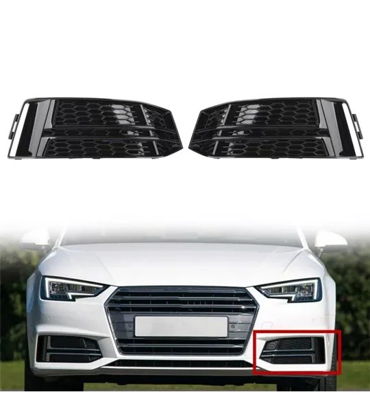 Audi A4 B9 Yrs 16 - ,Honeycomb Black Lower Surround Grills RS4