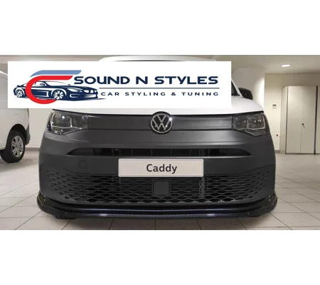 VW CADDY MK5 YRS 2020 Onwards Front Bumper Lip Splitter Gloss Black