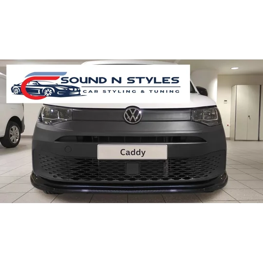 VW CADDY MK5 YRS 2020 Onwards Front Bumper Lip Splitter Gloss Black
