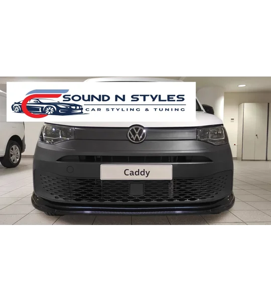 VW CADDY MK5 YRS 2020 Onwards Front Bumper Lip Splitter Gloss Black