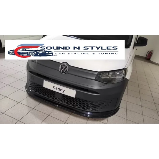 VW CADDY MK5 YRS 2020 Onwards Front Bumper Lip Splitter Gloss Black