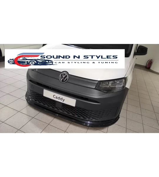 VW CADDY MK5 YRS 2020 Onwards Front Bumper Lip Splitter Gloss Black