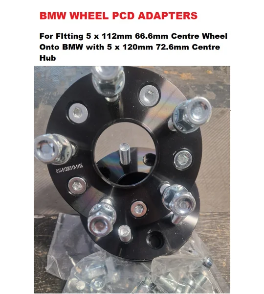 BMW Wheel PCD Hub Adapters, 5 x 112mm 66.6 c to 5 x 120mm 72.6mm c
