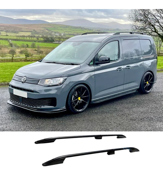 VW Caddy 2021- Black Aluminium Roof Rails Bars