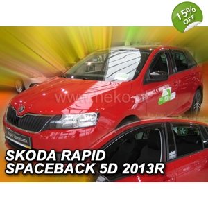 SKODA RAPID SPACEBACK 5D Yrs 2013- HTB Brand New Heko 4 Piece Wind Deflectors 28341