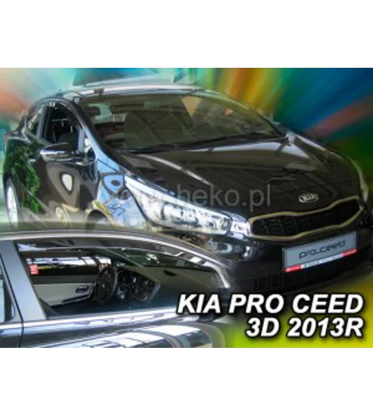 Kia Pro Ceed II 3Drs Yrs 13-18 Brand New Heko 2 Piece Wind Deflectors 20115