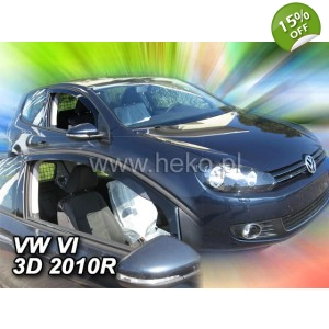 VW Golf MK 6 VI 3dr YRS 09-12 Brand New Heko 2 Piece Wind Deflectors 31180