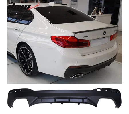 BMW 5 Series G30 2017 on M PERFORMANCE Gloss Black Rear Bumper Diffuser