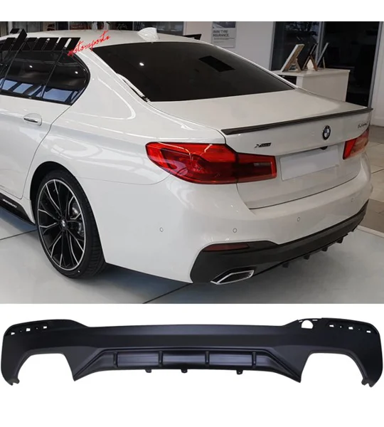 BMW 5 Series G30 2017 on M PERFORMANCE Gloss Black Rear Bumper Diffuser