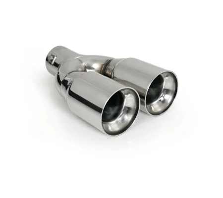 Twin Ellipse Stainless Steel 83mm Round Weld ON Exhaust Tip