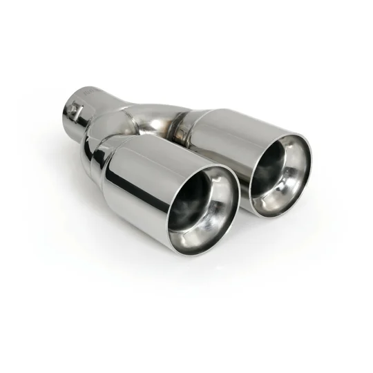 Twin Ellipse Stainless Steel 83mm Round Weld ON Exhaust Tip