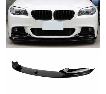 BMW 5 Series F10 F11 Yrs 10- Gloss Black M Performance Front Bumper Lip Plastic
