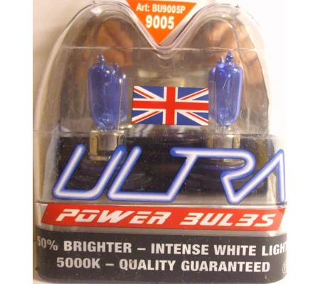 HB3 9005 ULTRA POWERBULBS XENON WHITE 5000K Pair