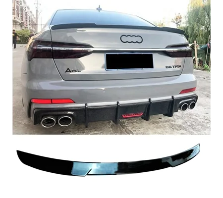 Audi A6 C8 Yrs 18 - 23 & 23- on on Boot Lip Spoiler Gloss Black