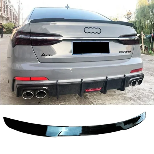 Audi A6 C8 Yrs 18 - 23 & 23- on on Boot Lip Spoiler Gloss Black
