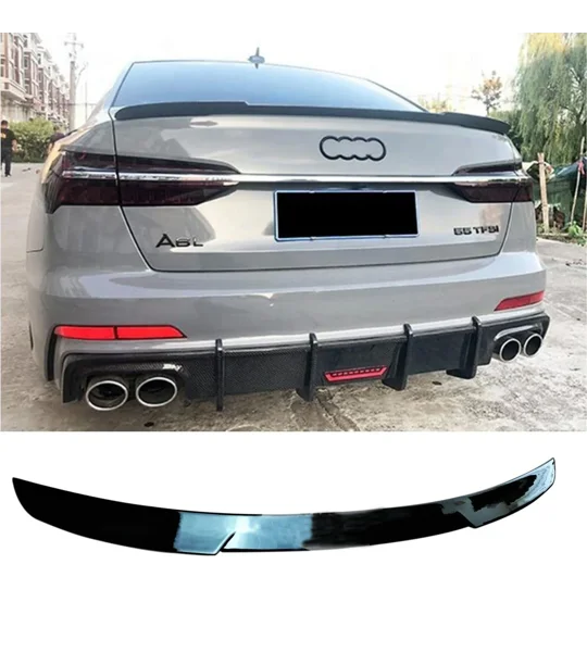 Audi A6 C8 Yrs 18 - 23 & 23- on on Boot Lip Spoiler Gloss Black