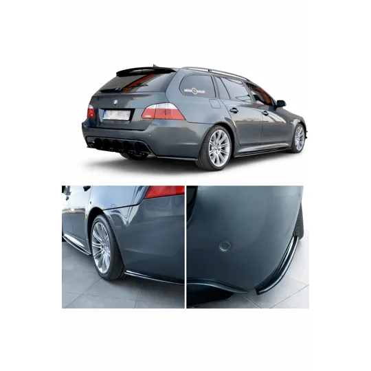 BMW 5 Series E60 Maxton Gloss Black Rear Side Splitters/Spats