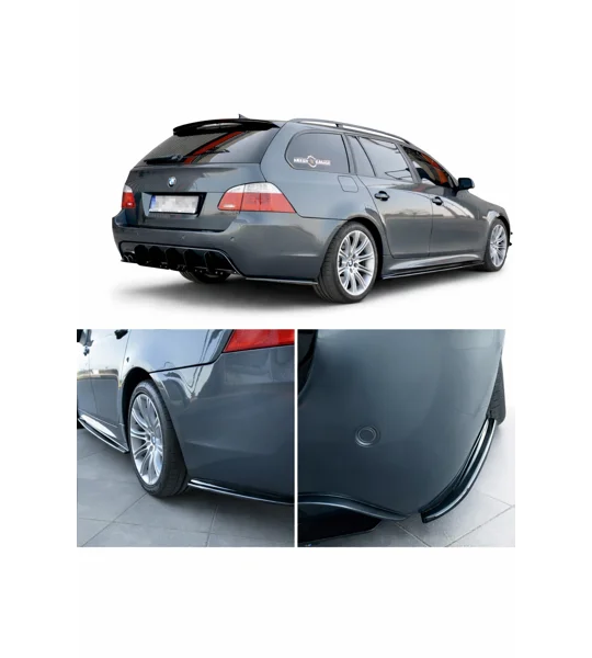 BMW 5 Series E60 Maxton Gloss Black Rear Side Splitters/Spats