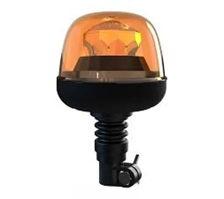 LED 7 Modes Rotating Flashing Amber Beacon Flexible DIN Pole Tractor Warning Light 12-24