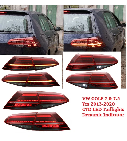Full LED Taillights VW Golf 7 & 7.5 VII (2012-2019) Facelift Retrofit G7.5 Look Dynamic Indicator