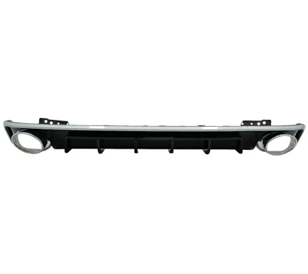 Audi A6 C8 S LIne Yrs 18 - 23 Rear Bumper Diffuser Valance W Exhaust Tips Blk & Silver