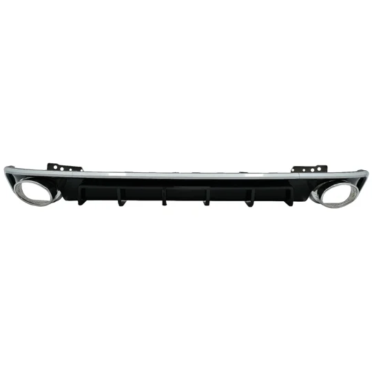 Audi A6 C8 S LIne Yrs 18 - 23 Rear Bumper Diffuser Valance W Exhaust Tips Blk & Silver