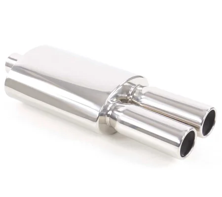 Stainless Steel Backbox with Twin 76mm Pipes Rolled ends