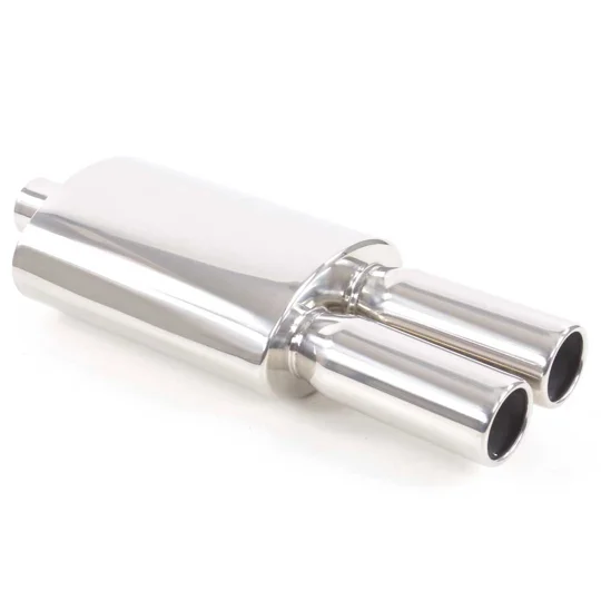 Stainless Steel Backbox with Twin 76mm Pipes Rolled ends