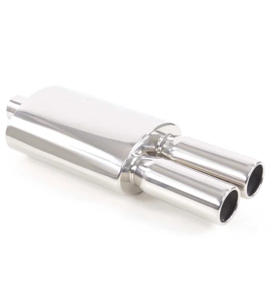 Stainless Steel Backbox with Twin 76mm Pipes Rolled ends
