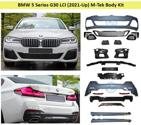 BMW G30 LCI 5 Series Yrs 2020 onwards M Tech Technik Bodykit Front Rear Bumper & Sides Plastic