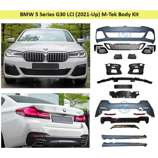 BMW G30 LCI 5 Series Yrs 2020 onwards M Tech Technik Bodykit Front Rear Bumper & Sides Plastic