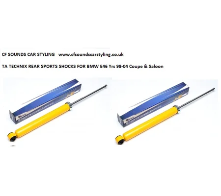 BMW E46, Yrs 98-04 Coupe & Saloon 316 - 328 models Pair Rear Sport Shock Absorbers TA TECHNIX